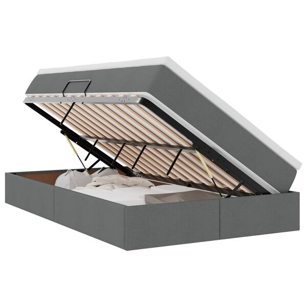 vidaXL Postel s úložným prostorem a matrací Tmavě šedá 120 x 190 cm