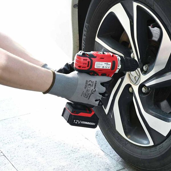 vidaXL Pracovní rukavice 24 pcs Šedá a černá 7 / S Polyester