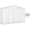 vidaXL Klenut&eacute; gabionov&eacute; ko&scaron;e 15ks 200x50x120/140cm pozinkovan&eacute; železo