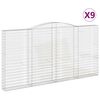 vidaXL Klenut&eacute; gabionov&eacute; ko&scaron;e 9 ks 400x30x200/220cm pozinkovan&eacute; železo