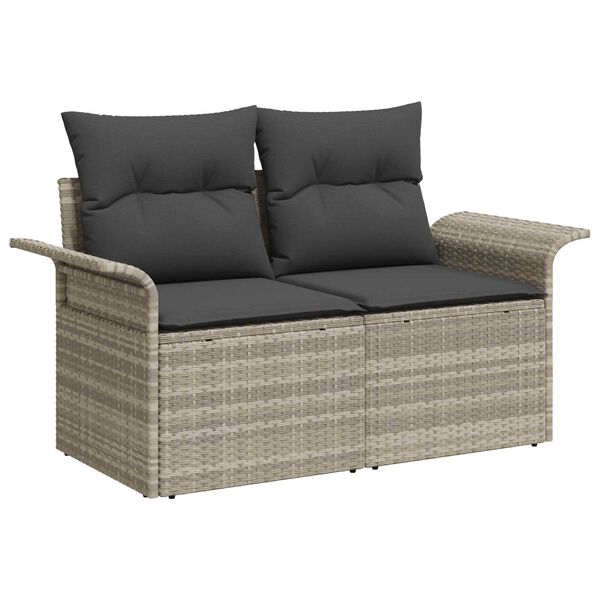 vidaXL Zahradní sofa Světle šedá 141 x 62 x 69 cm polyratan