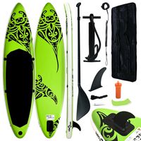 vidaXL Nafukovací SUP paddleboard 305 x 76 x 15 cm zelený