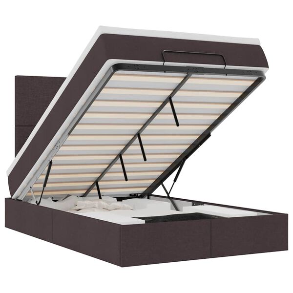 vidaXL Osmansk&yacute; r&aacute;m postele s matrac&iacute; tmavě &scaron;ed&aacute; 120x200cm textil