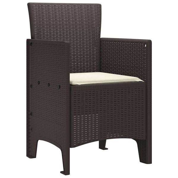 vidaXL Zahradn&iacute; křeslo 4 pcs Hněd&aacute; 53 x 49 x 85 cm Polypropylen