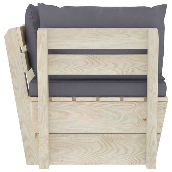 vidaXL Zahradní rohová pohovka z palet s poduškami impregnovaný smrk