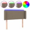 vidaXL Čelo postele s LED taupe 93 x 16 x 78/88 cm textil