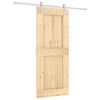vidaXL Posuvn&eacute; dveře Př&iacute;rodn&iacute; a b&iacute;l&aacute; 85 x 210 cm Masivn&iacute; borov&eacute; dřevo
