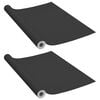 vidaXL Samolep&iacute;c&iacute; tapety na n&aacute;bytek 2 ks čern&eacute; 500 x 90 cm PVC