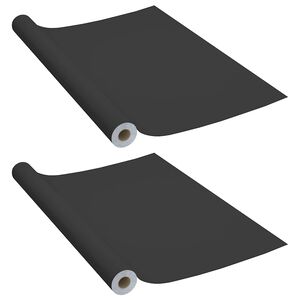 vidaXL Samolep&iacute;c&iacute; tapety na n&aacute;bytek 2 ks čern&eacute; 500 x 90 cm PVC