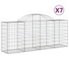 vidaXL Klenut&eacute; gabionov&eacute; ko&scaron;e 7 ks 200x50x80/100 cm pozinkovan&eacute; železo