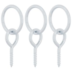 vidaXL Uvazovac&iacute; kroužky na koně s okem 3 ks stř&iacute;brn&eacute; ocel