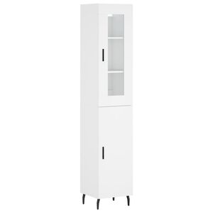 vidaXL Skř&iacute;ň highboard b&iacute;l&aacute; 34,5 x 34 x 180 cm kompozitn&iacute; dřevo