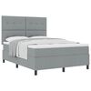 vidaXL Postel s boxspringem s čelo Světle &scaron;ed&aacute; 140 x 190 cm textil