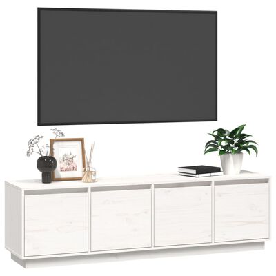 vidaXL TV skříňka bílá 156 x 37 x 45 cm masivní borové dřevo