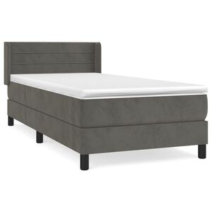 vidaXL Box spring postel s matrac&iacute; tmavě &scaron;ed&aacute; 80 x 200 cm samet