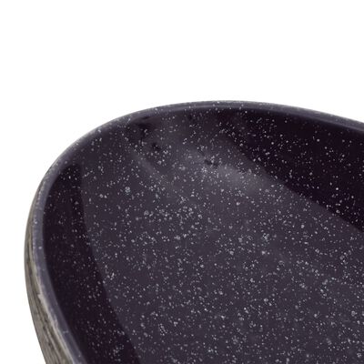 vidaXL Umyvadlo na desku fialové a šedé oválné 59x40x14 cm keramika
