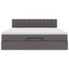vidaXL Osmanský postel s matracemi&LED šedá 160x200cm umělá kůže