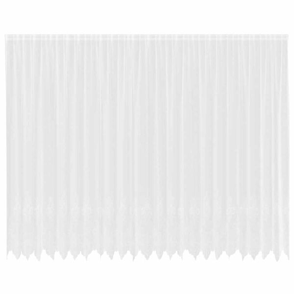 vidaXL Čipkov&yacute; Z&aacute;věs se z&aacute;clonami B&iacute;l&aacute; 280 x 600 cm Polyester