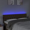 vidaXL Čelo postele s LED tmavě hněd&eacute; 160 x 7 x 78/88 cm textil