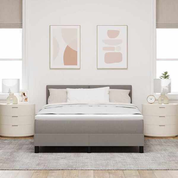 vidaXL Postel boxspring s matrac&iacute; s matrac&iacute; Taupe 140 x 200 cm textil