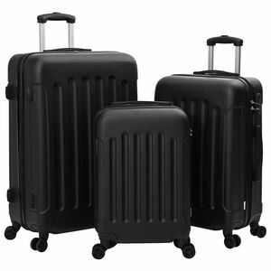 vidaXL Kufr se z&aacute;mkem 3 ks Čern&aacute; 50 x 31 x 78 cm ABS plast
