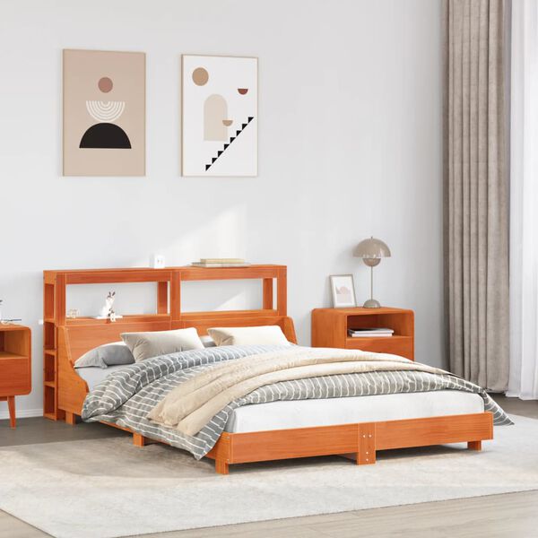 vidaXL Postel bez matrace voskově hněd&aacute; 140 x 190 cm masivn&iacute; borovice