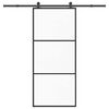 vidaXL Posuvn&eacute; dveře s kov&aacute;n&iacute;m 90x205 cm ESG sklo a hlin&iacute;k