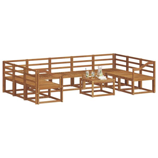 vidaXL Venkovn&iacute; pohovkov&aacute; souprava 10 pcs Př&iacute;rodn&iacute;