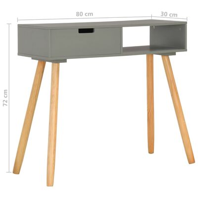 vidaXL Odkládací stolek šedý 80 x 30 x 72 cm masivní borovice