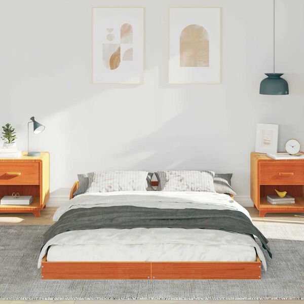 vidaXL R&aacute;m postele Voskově hněd&aacute; 120 x 200 cm Masivn&iacute; borov&eacute; dřevo