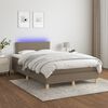 vidaXL Box spring postel s matrac&iacute; a LED taupe 120x190 cm textil