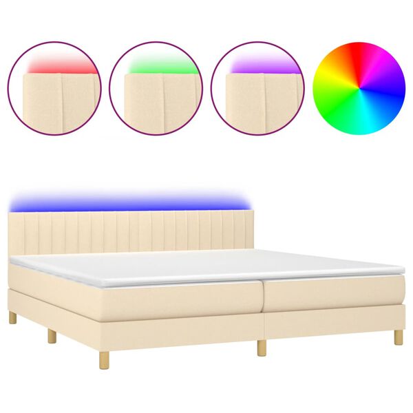 vidaXL Box spring postel s matrac&iacute; a LED tmavě &scaron;ed&aacute; 80 x 200 cm textil
