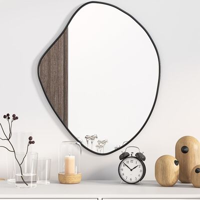 vidaXL Nástěnné zrcadlo černé 60 x 50 cm