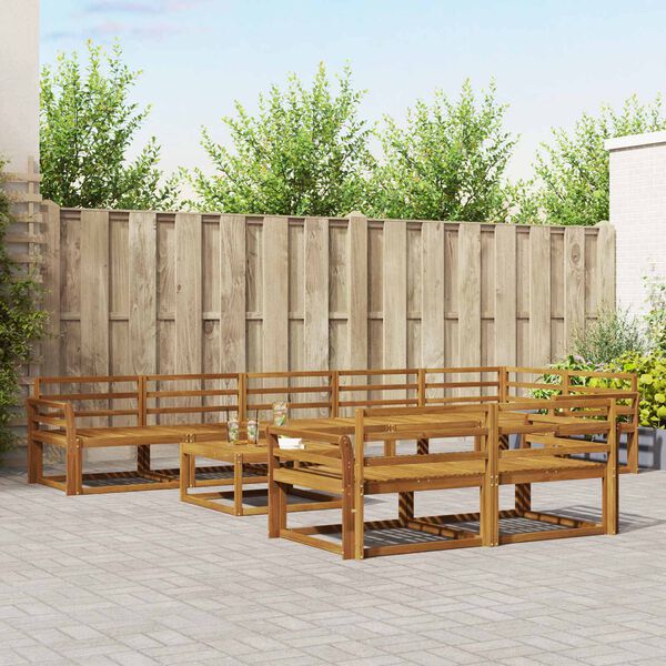 vidaXL Venkovn&iacute; pohovkov&aacute; souprava 9 pcs Př&iacute;rodn&iacute;