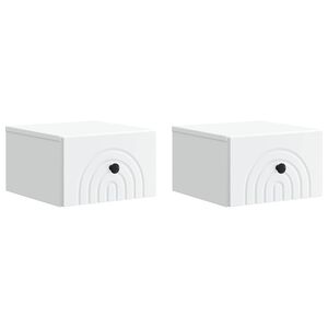 vidaXL N&aacute;stěnn&yacute; nočn&iacute; stolek se z&aacute;suvkou 2 pcs B&iacute;l&aacute; 33 x 34,5 x 20 cm