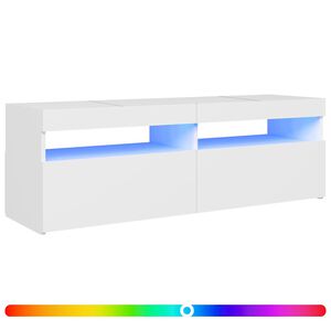 vidaXL TV skř&iacute;ňka s LED osvětlen&iacute;m b&iacute;l&aacute; 120 x 35 x 40 cm