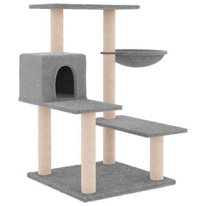 vidaXL &Scaron;krabadlo pro kočky se sisalov&yacute;mi sloupky světle &scaron;ed&eacute; 82,5 cm