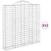 vidaXL Klenut&eacute; gabionov&eacute; ko&scaron;e 13ks 200x30x200/220cm pozinkovan&eacute; železo