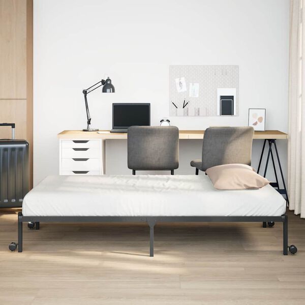 vidaXL Rám postele bez matrace skládací černý 80x200 cm ocelový