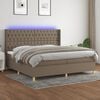 vidaXL Box spring postel s matrac&iacute; a LED taupe 200x200 cm textil