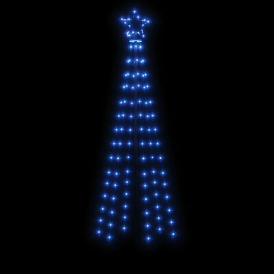 vidaXL Vánoční stromek kužel 108 modrých LED diod 70 x 180 cm