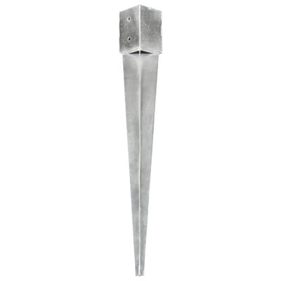 vidaXL Kotvící hroty 12 ks stříbrné 10 x 10 x 91 cm pozinkovaná ocel
