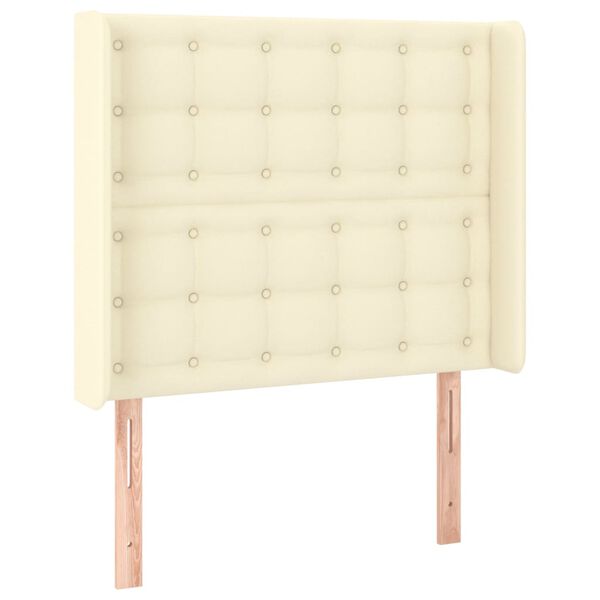 vidaXL Čelo postele typu u&scaron;&aacute;k kr&eacute;mov&eacute; 103x16x118/128 cm uměl&aacute; kůže