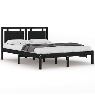 vidaXL Rám postele černý masivní dřevo 180 x 200 cm Super King