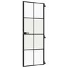 vidaXL Interi&eacute;rov&eacute; dveře &uacute;zk&eacute; čern&eacute; 76x201,5 cm tvrzen&eacute; sklo a hlin&iacute;k