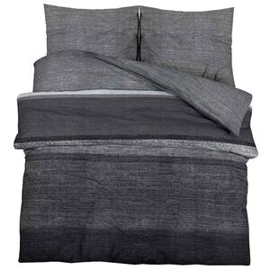 vidaXL Sada povlečen&iacute; na peřinu tmavě &scaron;ed&aacute; a čern&aacute; 260x240 cm bavlna