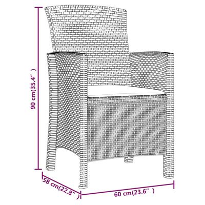 vidaXL Zahradní židle 2 ks s poduškami PP ratan grafitové