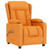 vidaXL Zvedací masážní křeslo tmavě žluté textil