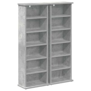 vidaXL CD skř&iacute;ň 2 ks Betonově &scaron;ed&aacute; 60 x 17 x 92 cm Kompozitn&iacute; dřevo