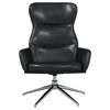vidaXL Relaxačn&iacute; křeslo se stoličkou leskl&eacute; čern&eacute; uměl&aacute; kůže